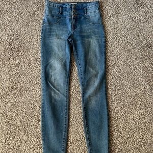 Refuge high waist skinny jeans in light blue